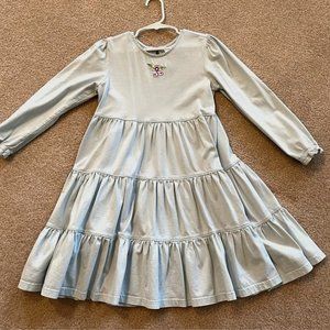 Hanna Andersson Blue Cotton Twirly Dress Size 120 6-7